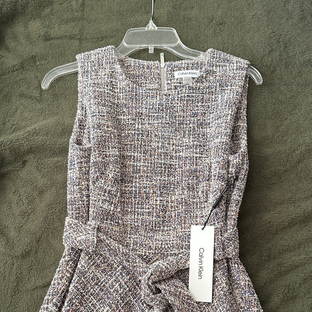 Calvin Klein Women's Tweed Dress - Black and White